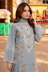 BrandsInn-3PC LAWN EMBROIDERED SHIRT WITH CHIFFON EMBROIDRED DUPATTA & EMB TROUSER-BI-4790