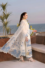 BrandsInn-3PC LAWN EMBROIDERED SHIRT WITH ORGANZA EMBROIDERED DUPATTA AND TROUSER-BI-4828