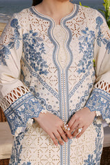 BrandsInn-3PC LAWN EMBROIDERED SHIRT WITH ORGANZA EMBROIDERED DUPATTA AND TROUSER-BI-4828