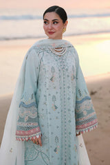 BrandsInn-3PC LAWN CHIKANKAARI EMBROIDERED SHIRT WITH KHAADI NET EMBROIDERED DUPATTA AND TROUSER-BI-4789