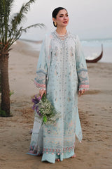 BrandsInn-3PC LAWN CHIKANKAARI EMBROIDERED SHIRT WITH KHAADI NET EMBROIDERED DUPATTA AND TROUSER-BI-4789
