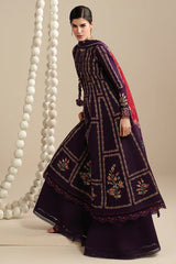 BrandsInn-3PC LAWN EMBROIDERED SHIRT WITH SILK PRINTED DUPATTA AND TROUSER-BI-4897