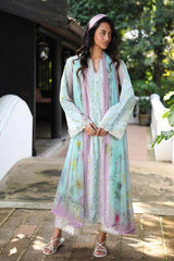 BrandsInn-3PC LAWN PRINTED EMB SHIRT WITH SILK PRINTED DUPATTA AND TROUSER-BI-042
