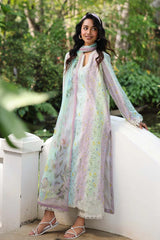 BrandsInn-3PC LAWN PRINTED EMB SHIRT WITH SILK PRINTED DUPATTA AND TROUSER-BI-042