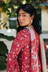 BrandsInn-3PC LAWN EMBROIDERED PRINTED SHIRT WITH SILK PRINT DUPATTA AND TROUSER-BI-051
