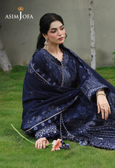 BrandsInn-3PC DHANAK EMBROIDERED SHIRT WITH DHANAK EMBROIDERED SHAWL AND EMB TROUSER-BI-5183