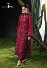 BrandsInn-3PC KARANDI EMBROIDERED SHIRT WITH KARANDI EMB SHAWL AND TROUSER-BI-5235