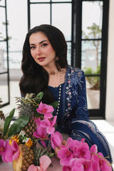 BrandsInn-3PC DHANAK EMBROIDERED SHIRT WITH CHIFFON EMBROIDERED DUPATTA AND TROUSER-BI-5109
