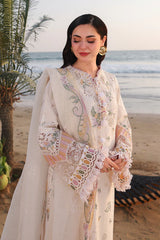 BrandsInn-3PC LAWN CHIKANKAARI EMBROIDERED SHIRT WITH KHAADI NET EMBROIDERED DUPATTA AND TROUSER -BI-4792