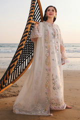 BrandsInn-3PC LAWN CHIKANKAARI EMBROIDERED SHIRT WITH KHAADI NET EMBROIDERED DUPATTA AND TROUSER -BI-4792