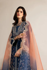 BrandsInn-3PC LAWN EMBROIDERED SHIRT WITH ORGANZA TYE&DYE EMB DUPATTA AND TROUSER-BI-4894