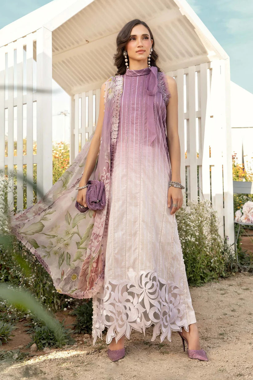 BrandsInn-3PC LAWN PRINTED EMB SHIRT WITH CHIFFON PRINT DUPATTA AND PRINT TROUSER-BI-2511