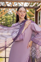 BrandsInn-3PIECE LAWN EMBROIDERED SHIRT WITH CHIFFON PRINTED DUPATTA AND TROUSER-BI-4856