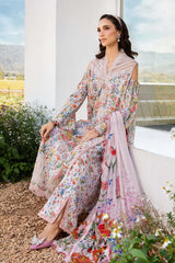 BrandsInn-3PC LAWN PRINTED EMB SHIRT WITH CHIFFON PRINT DUPATTA AND PRINT TROUSER-BI-2503