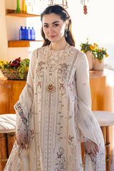 BrandsInn-3PC LAWN EMBROIDERED SHIRT WITH CHIFFOON PRINT DUPATTA AND EMB TROUSER-BI-4652