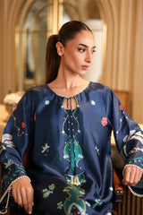BrandsInn-2PC-SHAMOZE SILK PRINTED SHIRT WITH SILK TROUSER-BI-9015
