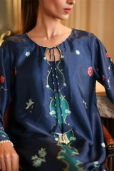 BrandsInn-2PC-SHAMOZE SILK PRINTED SHIRT WITH SILK TROUSER-BI-9015