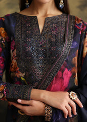 BrandsInn-3PC SHAMOZE SILK PRINTED EMBROIDERED SHIRT WITH SOFT SILK PRINTED EMB DUPATTA & EMB TROUSER-BI-1725