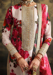 BrandsInn-3PC SHAMOZE SILK PRINTED EMBROIDERED SHIRT WITH SOFT SILK PRINTED EMB DUPATTA & EMB TROUSER BI-1722
