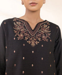 BrandsInn- 3PC DHANAK EMBROIDERED SHIRT WITH WOOL PRINT SHAWL AND TROUSER-BI-4111