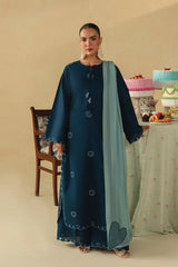 BrandsInn -3PC DHANAK EMBROIDERED SHIRT WITH CHIFFON EMBROIDERED DUPATTA AND TROUSER -BI-5173