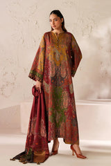 BrandsInn-3PC KHADDAR PRINTED SHIRT WITH KHADDAR PRINTED DUPATTA AND PRINTED TROUSER-BI-
