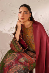 BrandsInn-3PC KHADDAR PRINTED SHIRT WITH KHADDAR PRINTED DUPATTA AND PRINTED TROUSER-BI-