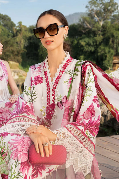 BrandsInn-3PC LAWN EMBROIDERED PRINTED SHIRT WITH CHIFFON PRINT DUPATTA AND PRINT TROUSER-BI-344