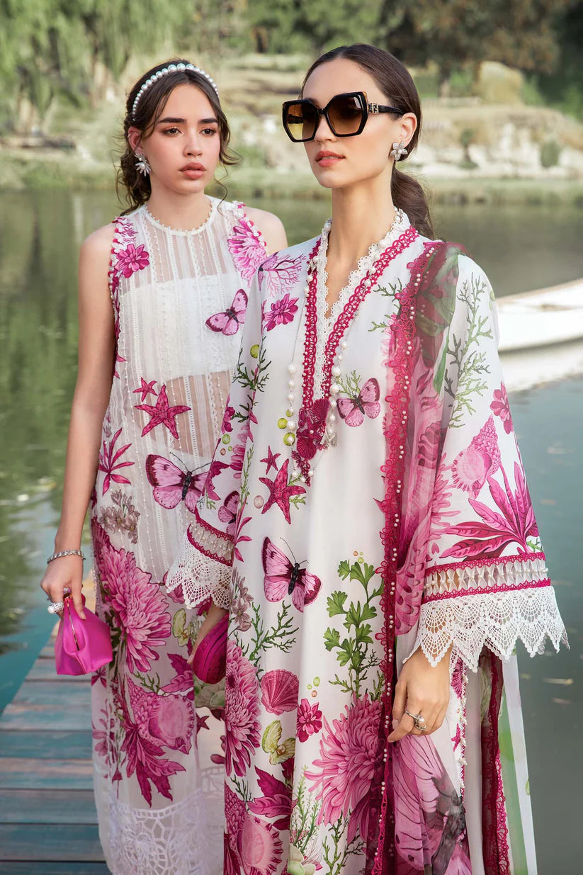 BrandsInn-3PC LAWN EMBROIDERED PRINTED SHIRT WITH CHIFFON PRINT DUPATTA AND PRINT TROUSER-BI-344