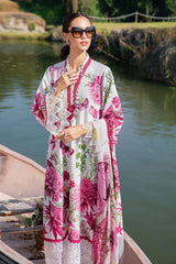 BrandsInn-3PC LAWN EMBROIDERED PRINTED SHIRT WITH CHIFFON PRINT DUPATTA AND PRINT TROUSER-BI-344
