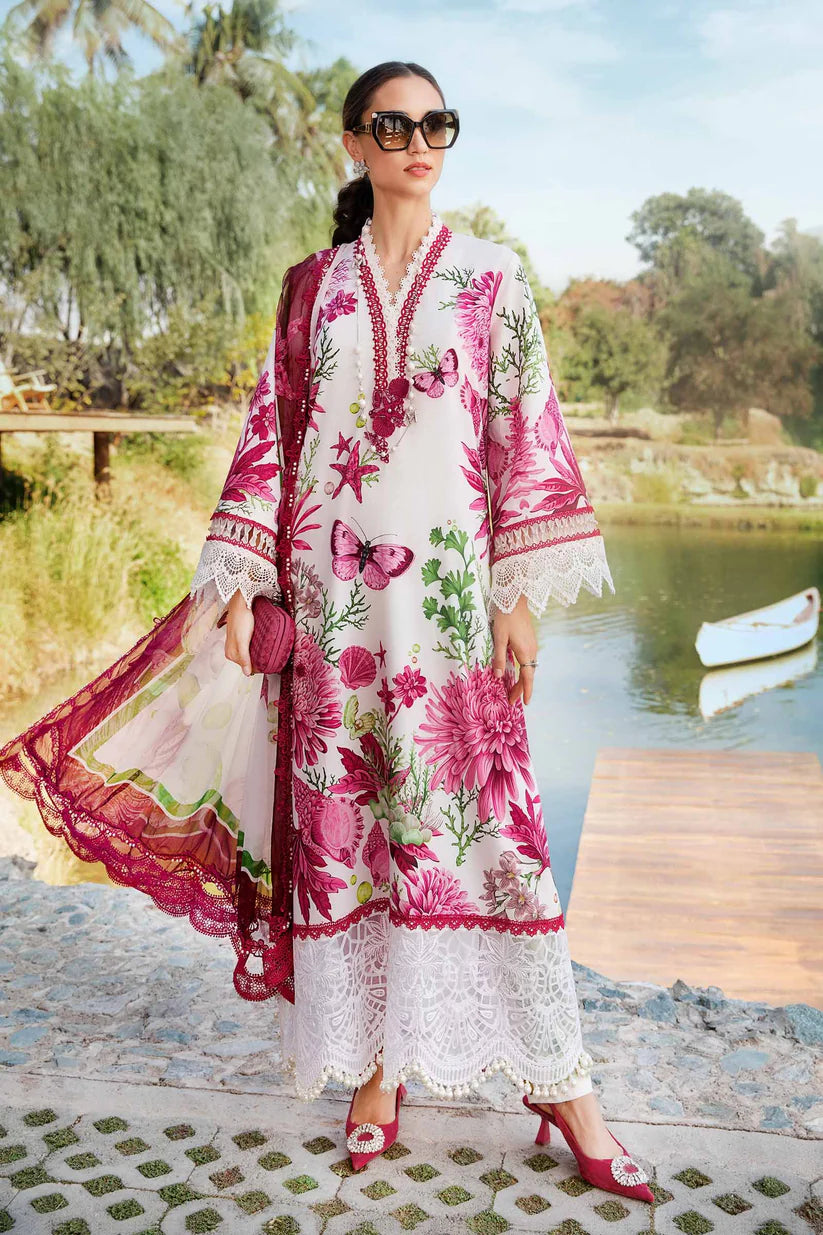 BrandsInn-3PC LAWN EMBROIDERED PRINTED SHIRT WITH CHIFFON PRINT DUPATTA AND PRINT TROUSER-BI-344