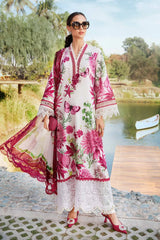 BrandsInn-3PC LAWN EMBROIDERED PRINTED SHIRT WITH CHIFFON PRINT DUPATTA AND PRINT TROUSER-BI-344