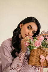 BrandsInn-3PC LAWN EMBROIDERED SHIRT WITH KHAADI NET DUPATTA & TROUSER-BI-377