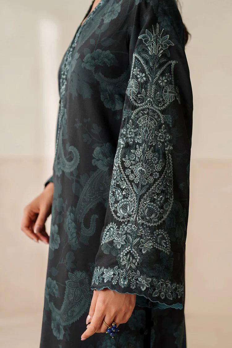 BrandsInn-3PC VISCOSE PRINTED EMB SHIRT WITH VISCOSE PRINTED DUPATTA AND TROUSER-BI-2631