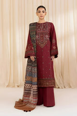 BrandsInn-3PC LAWN EMBROIDERED SHIRT WITH CHIFFON PRINTED DUPATTA AND TROUSER-BI-4548