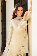 BrandsInn-3PC LAWN EMB PRINTED SHIRT WITH SILK PRINTED DUPATTA & PRINTED TROUSER-BI-044