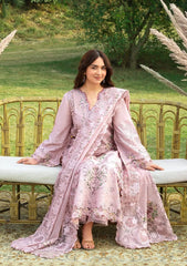 BrandsInn-3PC DHANAK EMBROIDERED SHIRT WITH DHANAK EMBROIDERED SHAWL AND TROUSER-BI-5255