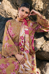 BrandsInn-3PC KHADDAR PRINTED EMB SHIRT WITH KHADDAR PRINTED DUPATTA AND PRINT TROUSER-BI-2622