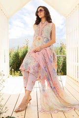 BrandsInn-3PC LAWN EMBROIDERED PRINTED SHIRT WITH CHIFFON PRINT DUPATTA AND PRINT TROUSER-BI-343