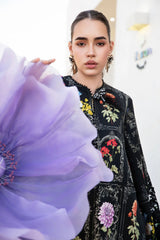 BrandsInn-3PC LAWN EMBROIDERED PRINTED SHIRT WITH CHIFFON PRINT DUPATTA AND PRINT TROUSER-BI-342