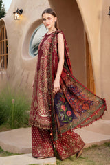 BrandsInn-3PC LAWN EMBROIDERED PRINTED SHIRT WITH CHIFFON PRINT DUPATTA AND PRINT TROUSER-BI-337