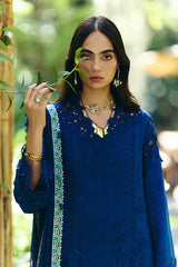 BrandsInn-3PC LAWN EMBROIDERED SHIRT WITH KHAADI NET EMBROIDERED DUPATTA AND TROUSER-BI-4815