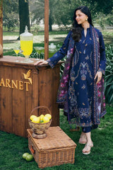 BrandsInn-3PC LAWN EMBROIDERED SHIRT WITH CHIFFON PRINT DUPATTA AND EMB TROUSER-BI-4838
