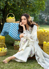 BrandsInn-3PC DHANAK EMBROIDERED SHIRT WITH DHANAK EMB SHAWL AND TROUSER-BI-5217