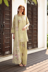BrandsInn-3PC LAWN PRINTED SHIRT WITH SILK PRINTED DUPATTA AND TROUSER-BI-041
