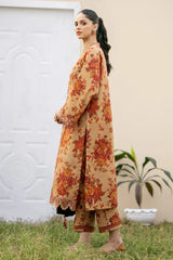 BrandsInn-3PC KHADDAR PRINTED SHIRT WITH KHADDAR PRINT DUPATTA AND PRINT TROUSER-BI-2632