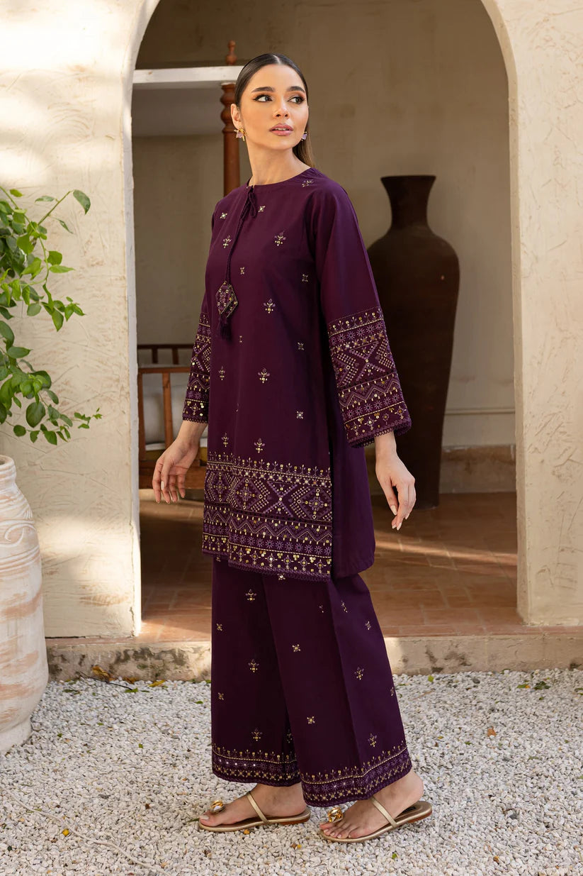 BATIK-2PC DHANAK EMBROIDERED SHIRT & EMBROIDERED TROUSER-BI-4094