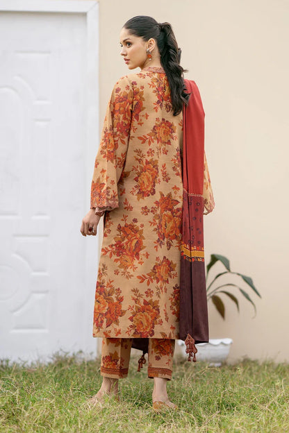 BrandsInn-3PC KHADDAR PRINTED SHIRT WITH KHADDAR PRINT DUPATTA AND PRINT TROUSER-BI-2632