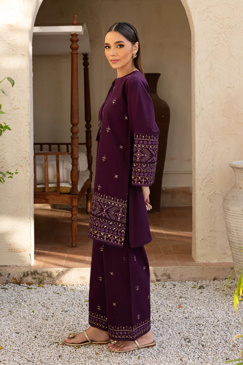 BATIK-2PC DHANAK EMBROIDERED SHIRT & EMBROIDERED TROUSER-BI-4094
