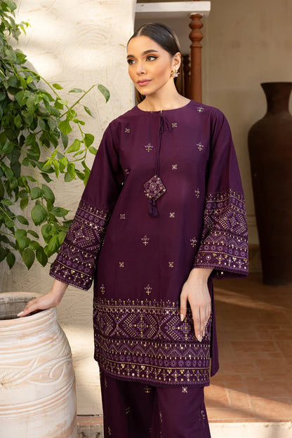 BATIK-2PC DHANAK EMBROIDERED SHIRT & EMBROIDERED TROUSER-BI-4094